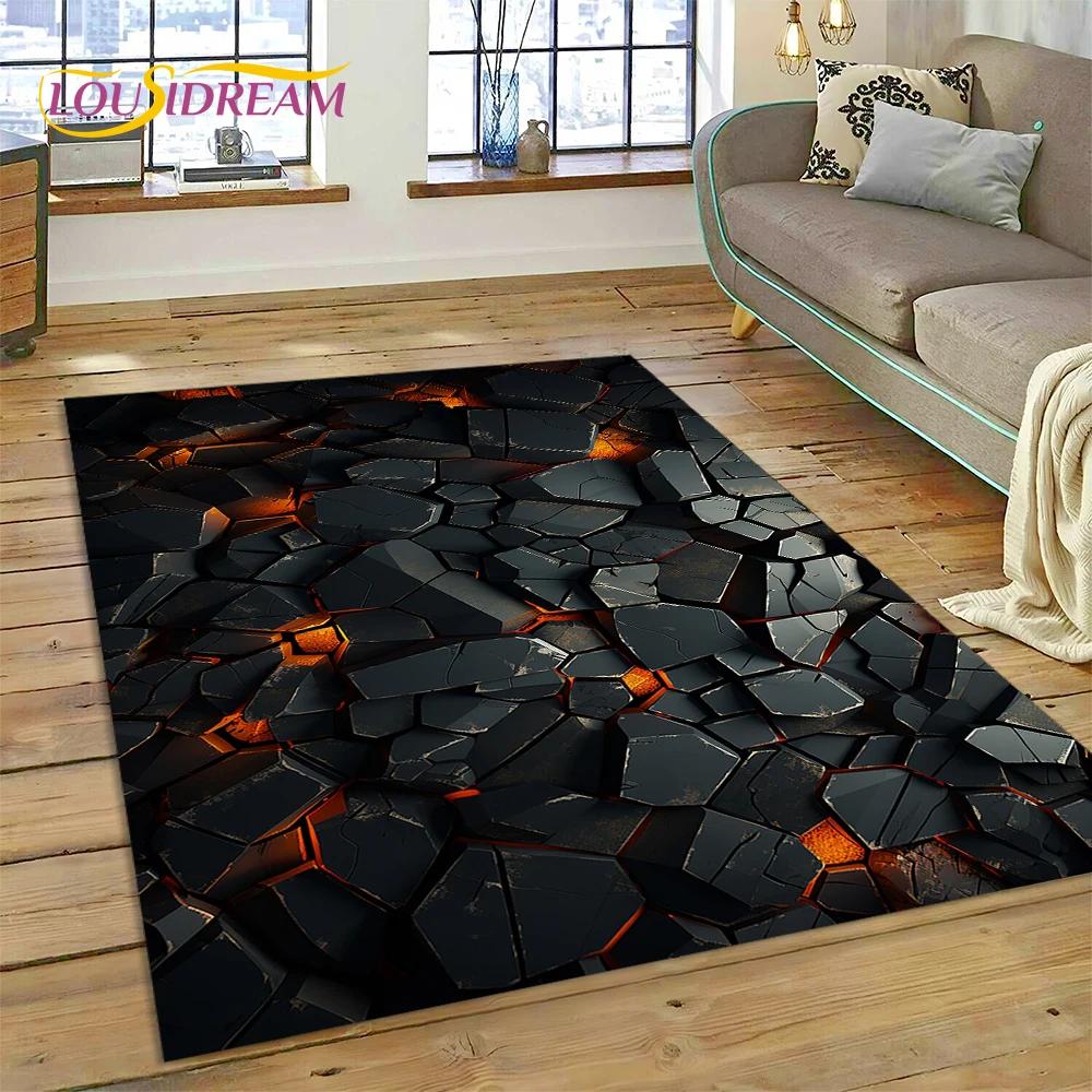 

Вулкан 3D Lava Magma Килимок для вітальні, спальні, домашній декор, підлоговий килимок, нековзка прикраса для дивана, кухонний килимок, подарунок 100x150cm