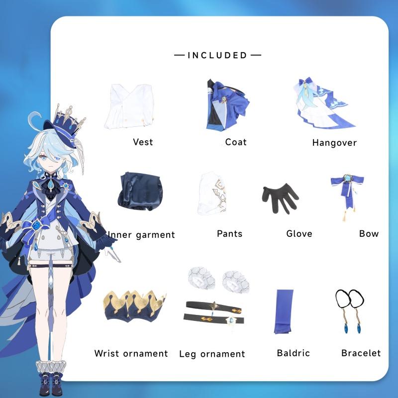 Impact Focalors Genshin Cospaly Costume Adult Party Dressing Anime Show Clothing