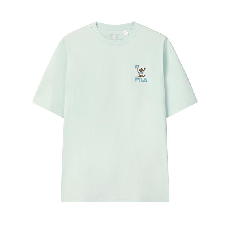 

FILA Original Cartoon Animal Embroidered Casual T-Shirt Men tops Light-Grass-Green F61M629103FLG 3XL