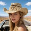 Elegant Openwork Straw Victorian Hat With Adjustable Tie For Women Outdoor Beach Vacation Gardening Activities