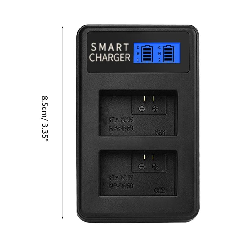 Rapid NPFW50 LCD Micro USB Charger Efficient and Versatile Charging Base for 6000, 5000, 5100, ILCE6000, ILCE7 Battery