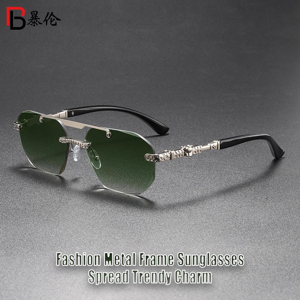 New high-end fashion metal decorative sunglasses, trendy exquisite metal UV-proof sunglasses Q1111