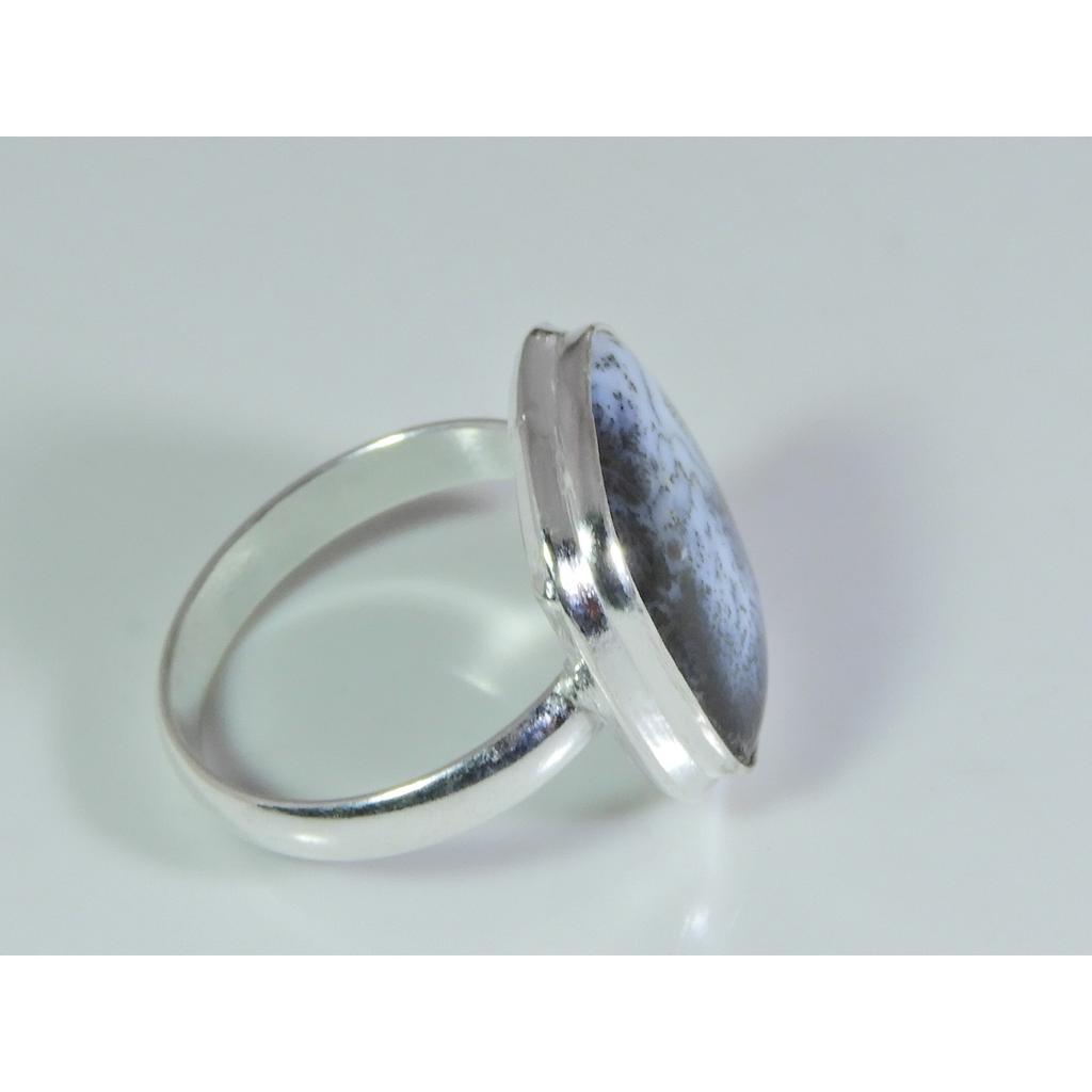 Natural Dendrite 925 Solid Sterling Silver Ring Size US-8 PG-04