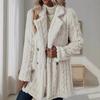 Popular Women's Plush Coat Comfortable Casual Warm Suit Collar Double-breasted Mid-length Coat