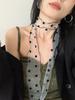 Fashionable Lace Mesh Polka Dot Scarf For Women New Summer 2025 Lightweight Sweet Versatile Neck Accessory With Ribbon