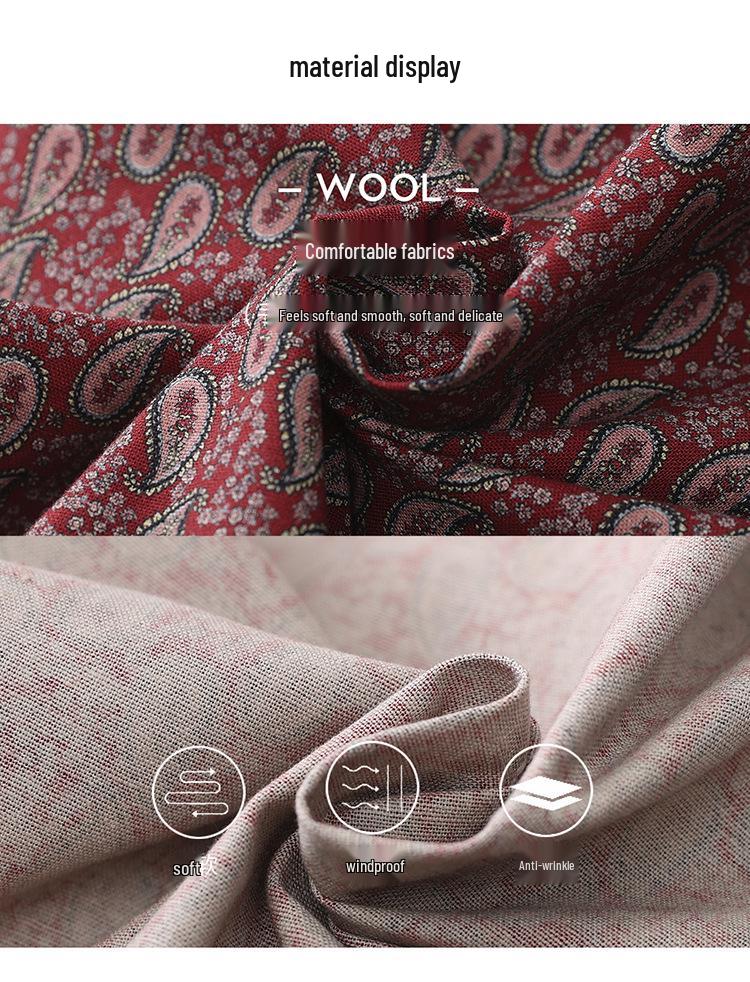 2025 Retro Floral Loose Fit Dress for Women - Spring & Autumn, Round Neck, Perfect for Middle-Aged Mothers