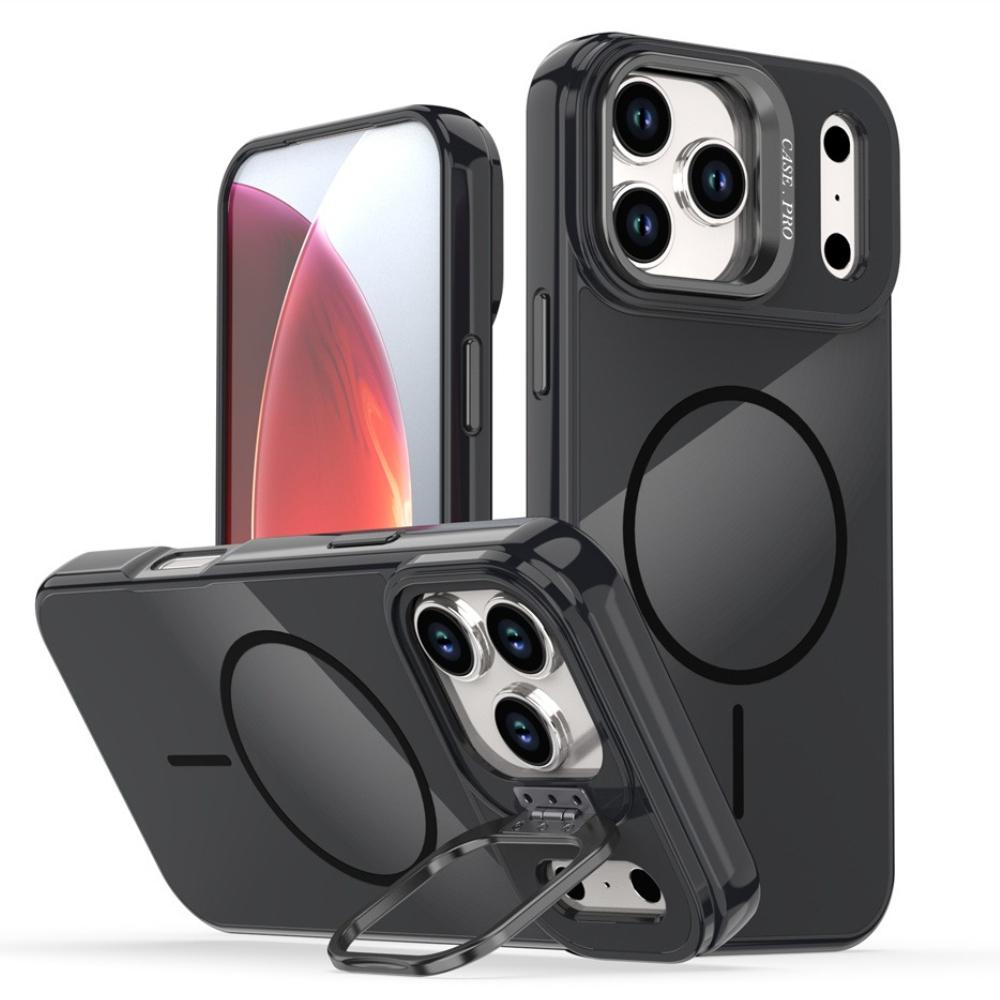 Metal Lens Stand Magnetic For Magsafe Phone Case For iPhone 17 Pro Max Air 16 Plus 15 14 13 12 11 Silicone Wireless Charge Cover