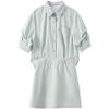 BETU Women's Faux Two-Piece Lapel Short-Sleeve Dress