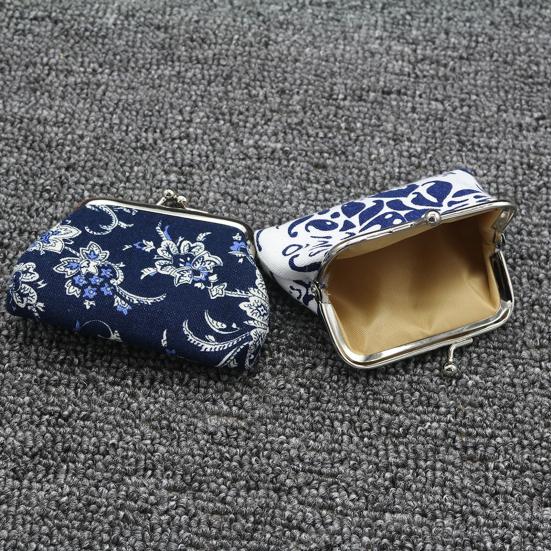 2PCS Women Coin Purse Canvas Mini Palm Size Coin Holder Durable