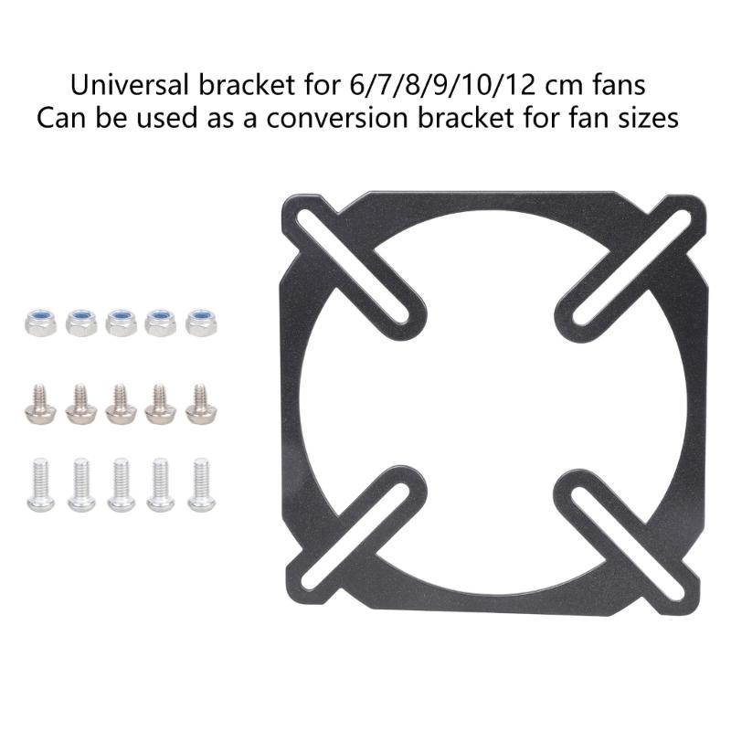 Metal Fan Conversion Bracket 6-12Inch Computer Case Mounting Hardware Optimized Heat Dissipation Design