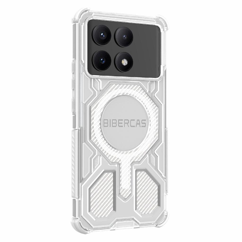 BIBERCAS J-16 Transparent Series For Xiaomi Redmi K70E 5G/Poco X6 Pro 5G Case Compatible with MagSafe TPU+PC Phone Cover