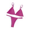 Sexy Women Summer Bikini Set Swimmer Solid Color Push Up Bra Briefs G-string