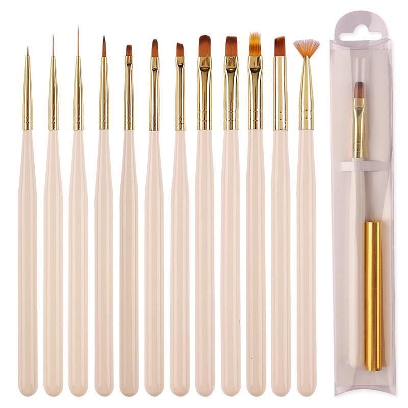 Japanese 12-Piece Nail Art Brush Set for Gel and Flower Designs