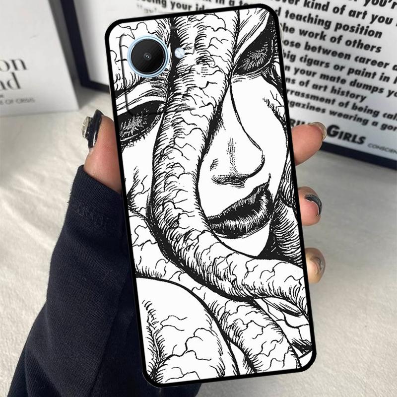 Horror Manga Style For Realme GT7 Pro GT6 C67 C65 C63 C61 C55 C53 C51 C71 C75 10 11 12 13 14 15 Pro Plus Case
