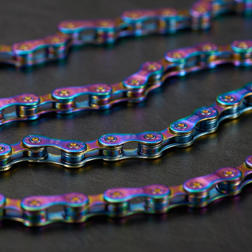 9 Speed Bike Chain 9 Speed Carbon Steel Colorful Sensitive Shifting Heat Treatment Bicycle Chain for Mountain Bike