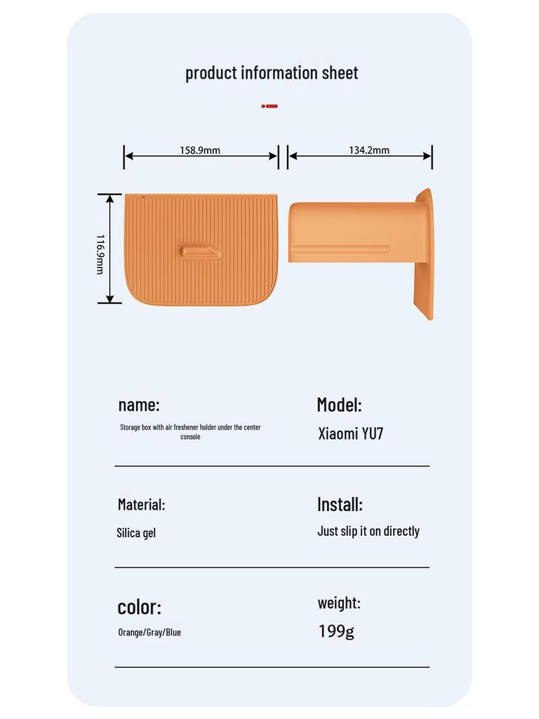 Yu7 Center Console Fragrance Holder, Anti-Shake Silicone Storage Box for Screen's Rear.