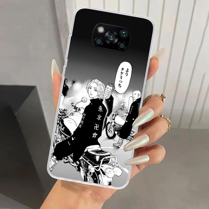 Tokyo Aevengers Black Anime Phone Case for Xiaomi Poco X5 X6 X7 Pro F7 Ultra M7 Redmi 15 15C 13 13C 12 12C 10 10A 10C 9 9A 9C 9T
