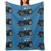 Blue tractor Throw Blanket Summer Soft Plaid Weighted christmas decoration Blankets