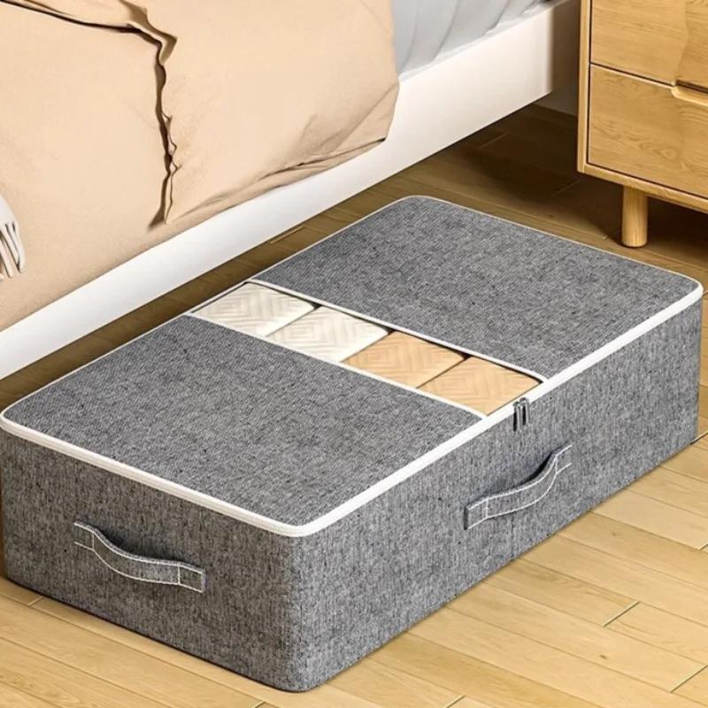 Underbed Storage Bag Moisture-Proof Clothing Storage Foldable Dustproof and Widening and Thickening Handle Home Organizer Bags