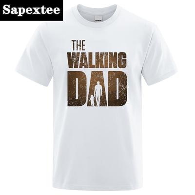 The Walking Dad Lustige Street-Print T-Shirts Herren Mode Sommer T-Shirt Locker Übergroß Baumwolle Kurzarm Lässig Hip Hop Tees
