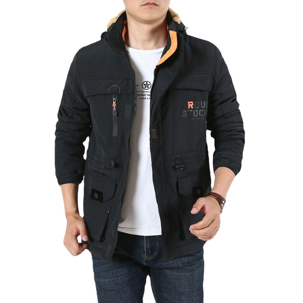 Heren casual fleecejas in grote maten voor de herfst en winter, heren outdoorjas in medium en lange maten.