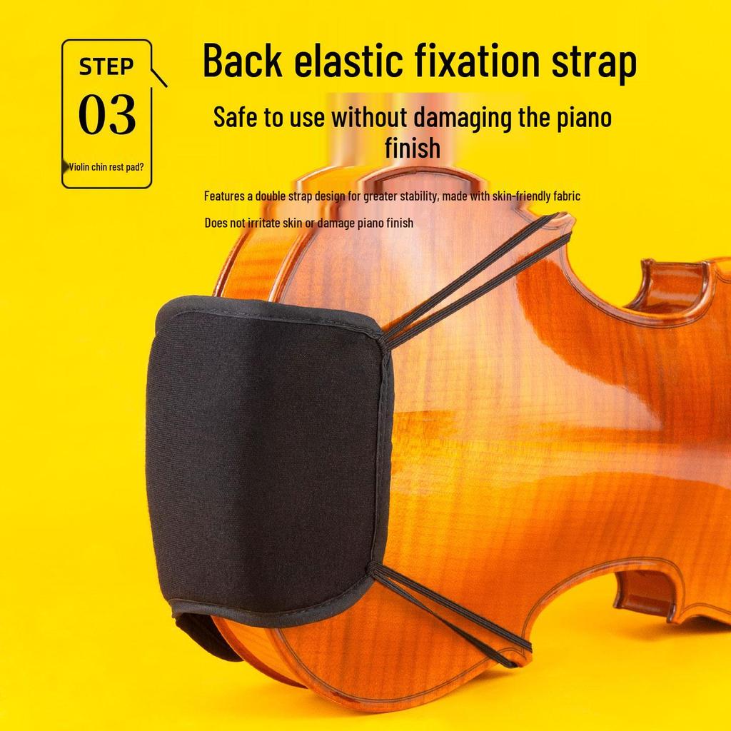 Violin Chin Rest Pad & Protector for Children and Adults - Comfortable Chin and Shoulder Support with Cloth Cover.