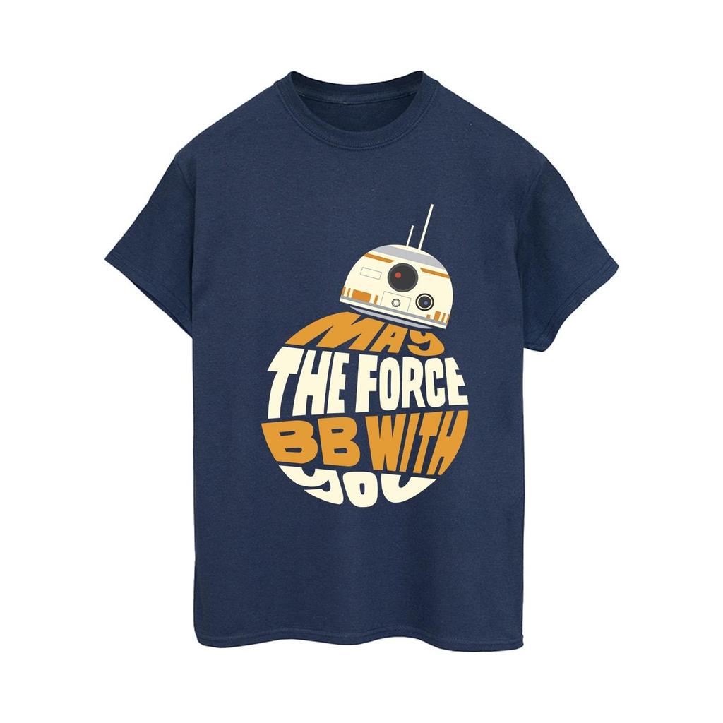 STAR WARS Dámské/Dámské tričko May The Force BB8 Cotton Boyfriend