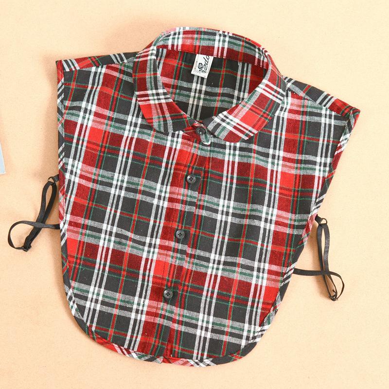 Leopard Print Shirt Fake Collar For Women Detachable Collar False Lapel Collar Shirt Removable Plaid Half Shirt  Faux Col