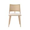2 Dining Chairs, PU Seat, Rattan Backrest, Living Room, Bedroom Chair, Beige
