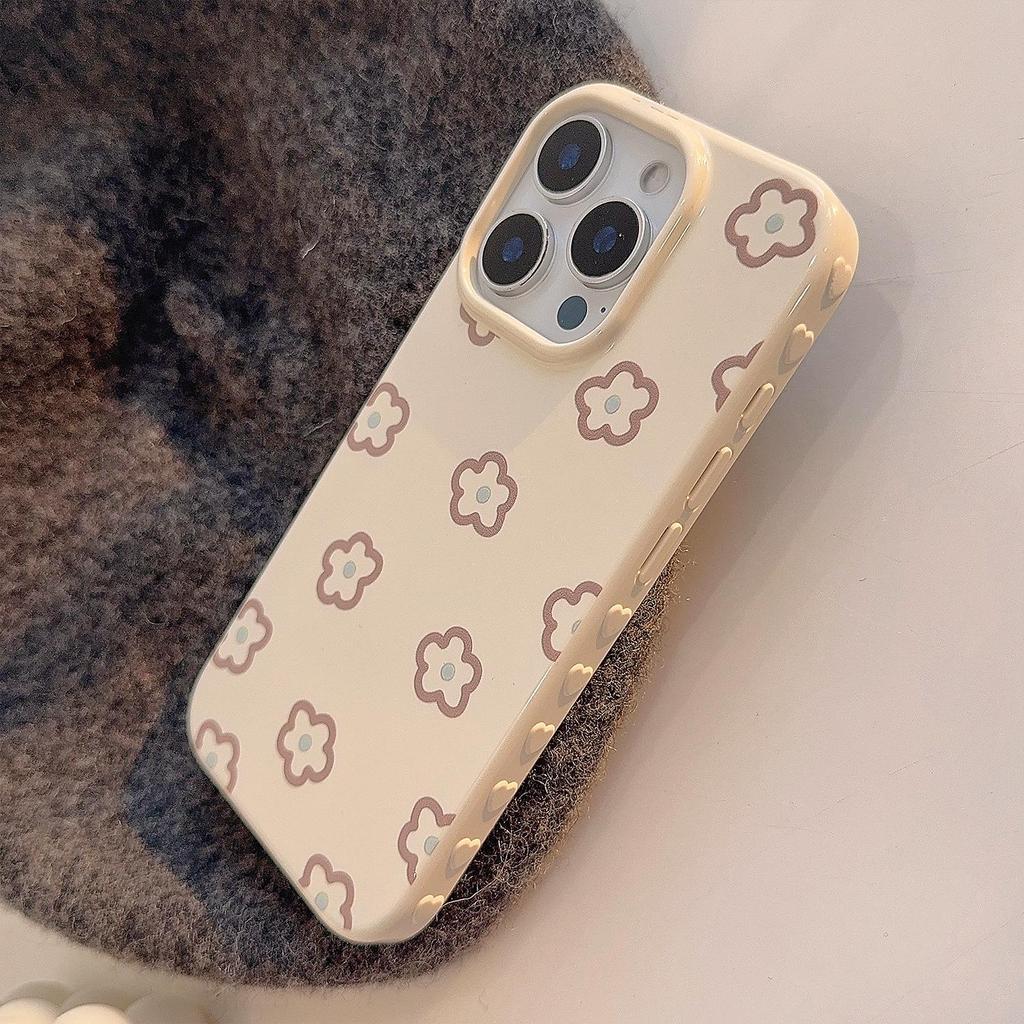 Květinový kryt na telefon s jemnými liniemi vhodný pro telefony Apple