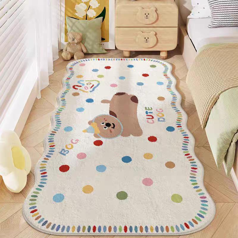 Puppy Imitation Cashmere Carpet Living Room Bedroom Bedside Bay Window Carpet Dirt-Resistant And Easy To Take Care Of Autumn And Winter Floor Mat
