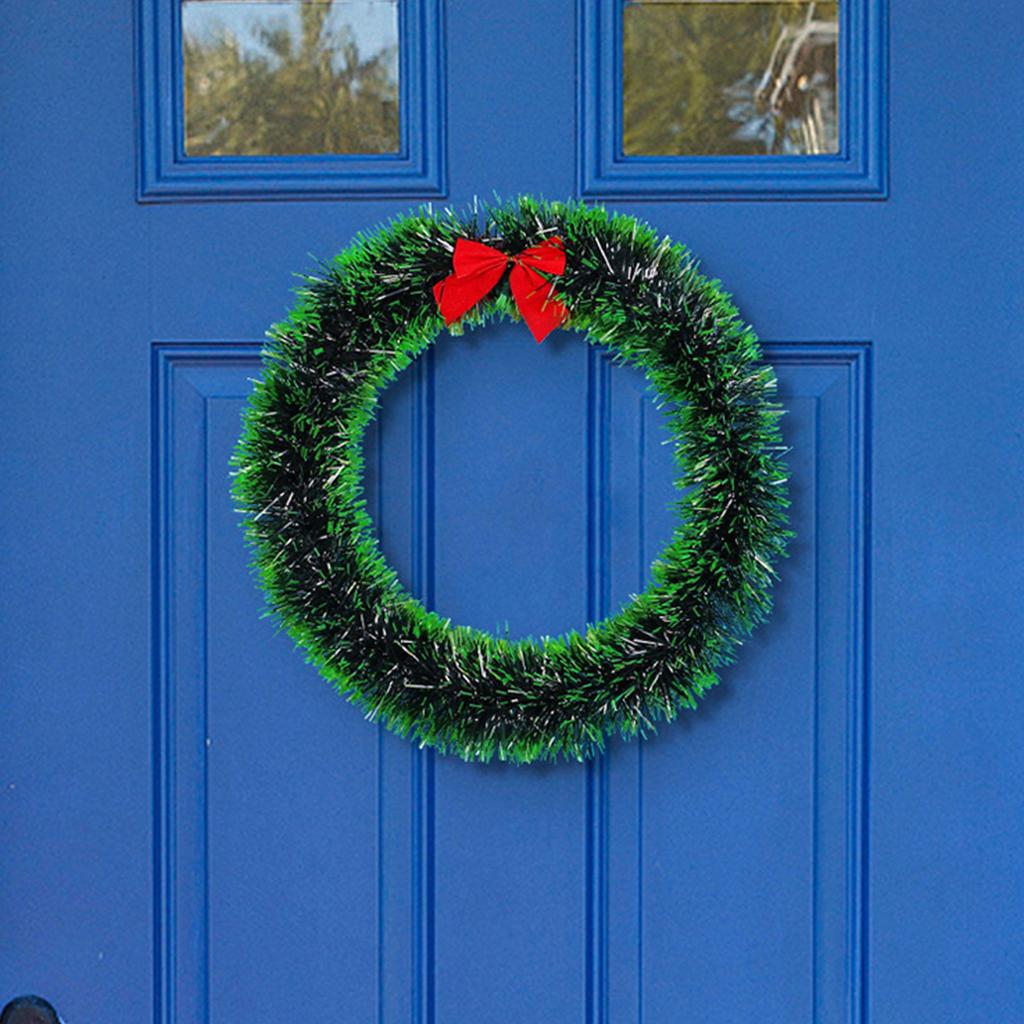 Christmas Ribbon Garland Home Party Wall Door Decor Christmas Tree Ornaments Tinsel Strips Bow Knot Wreath Party Supply