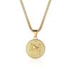 Titanium Steel 12 Constellation Necklace Coin Ins Round Brand Women's Style