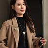 High-End Autumn And Winter Long Sweater Chain, One Pair Of Butterfly Flower Necklaces, Women'S Versatile Clothes Accessories