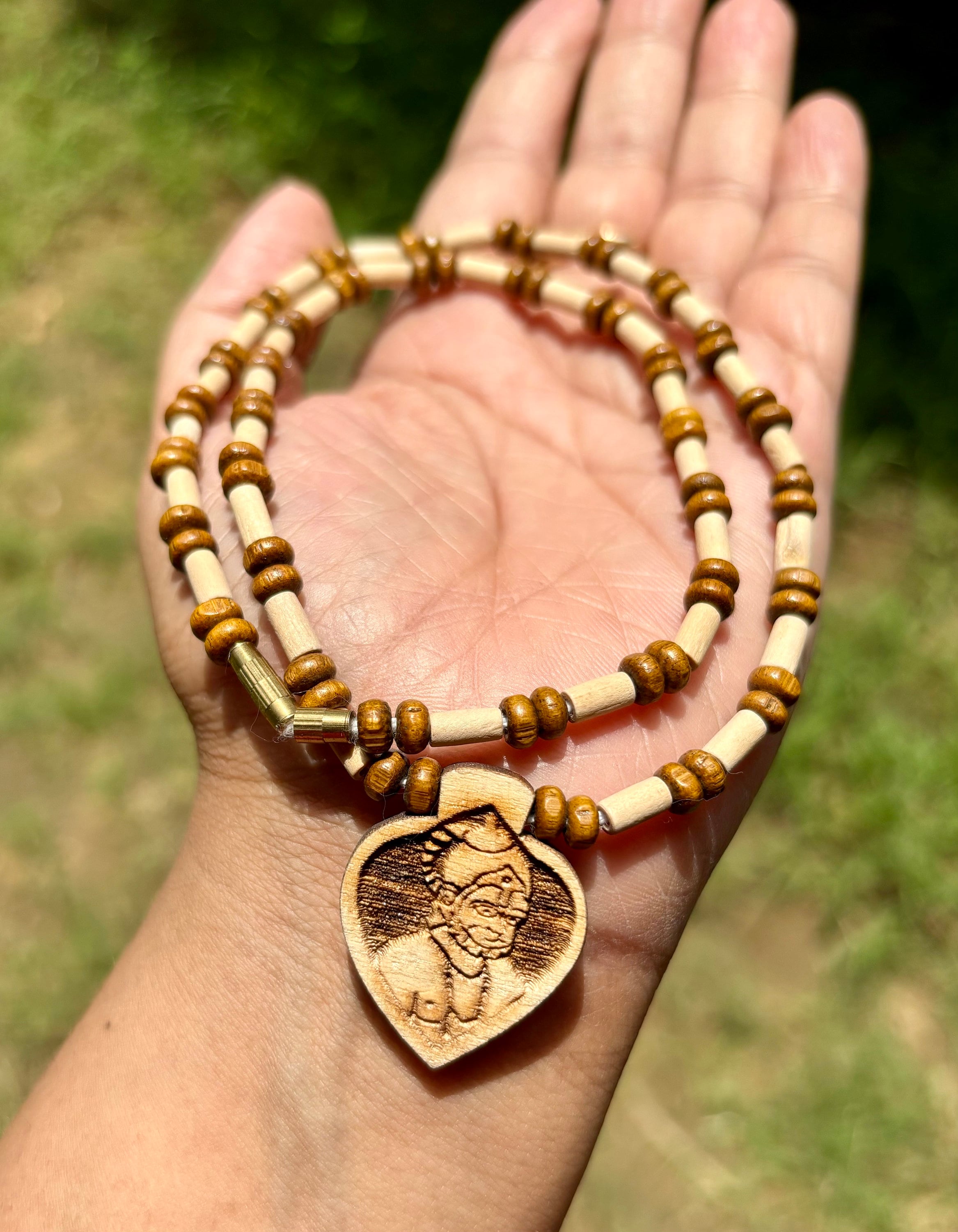 18  Single Line Carved HANUMAN Pendant, Shri Ram Mala, Kanthi Mala, Necklace, Yoga Prayer Healing Meditation, Shri Ram Mala, Ayodhya Mala One Size