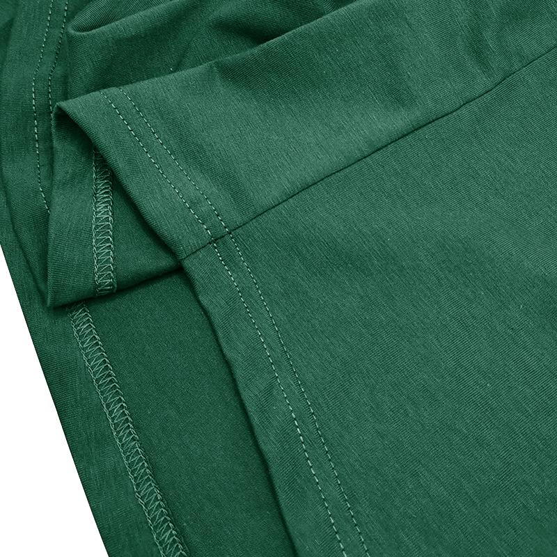 Men Green Short Sleeve Hooded Henley Neck Drawstring Casual Summer T Shirt
