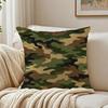 Colorful Camo Green Cushion Cover Double-Sided Plush Sofa Cushion Covers Organic Breathable Invisible Zipper