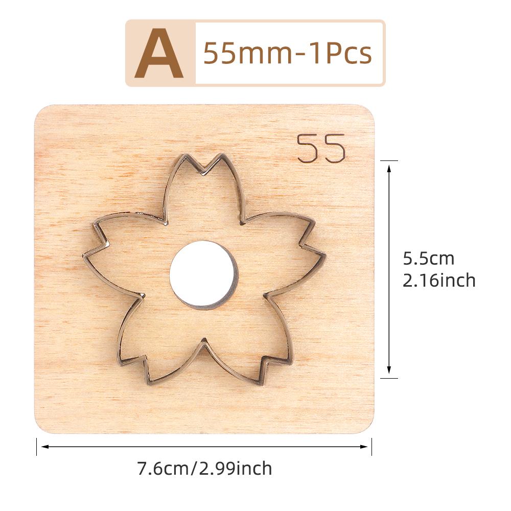 Sakura,Flower,Five-Pointed Stars Leather Die Cut, Steel Rule Punch Mold, DIY Metal Die Cutter Punch Crafts Kraft Tool(2.5-5.5cm)