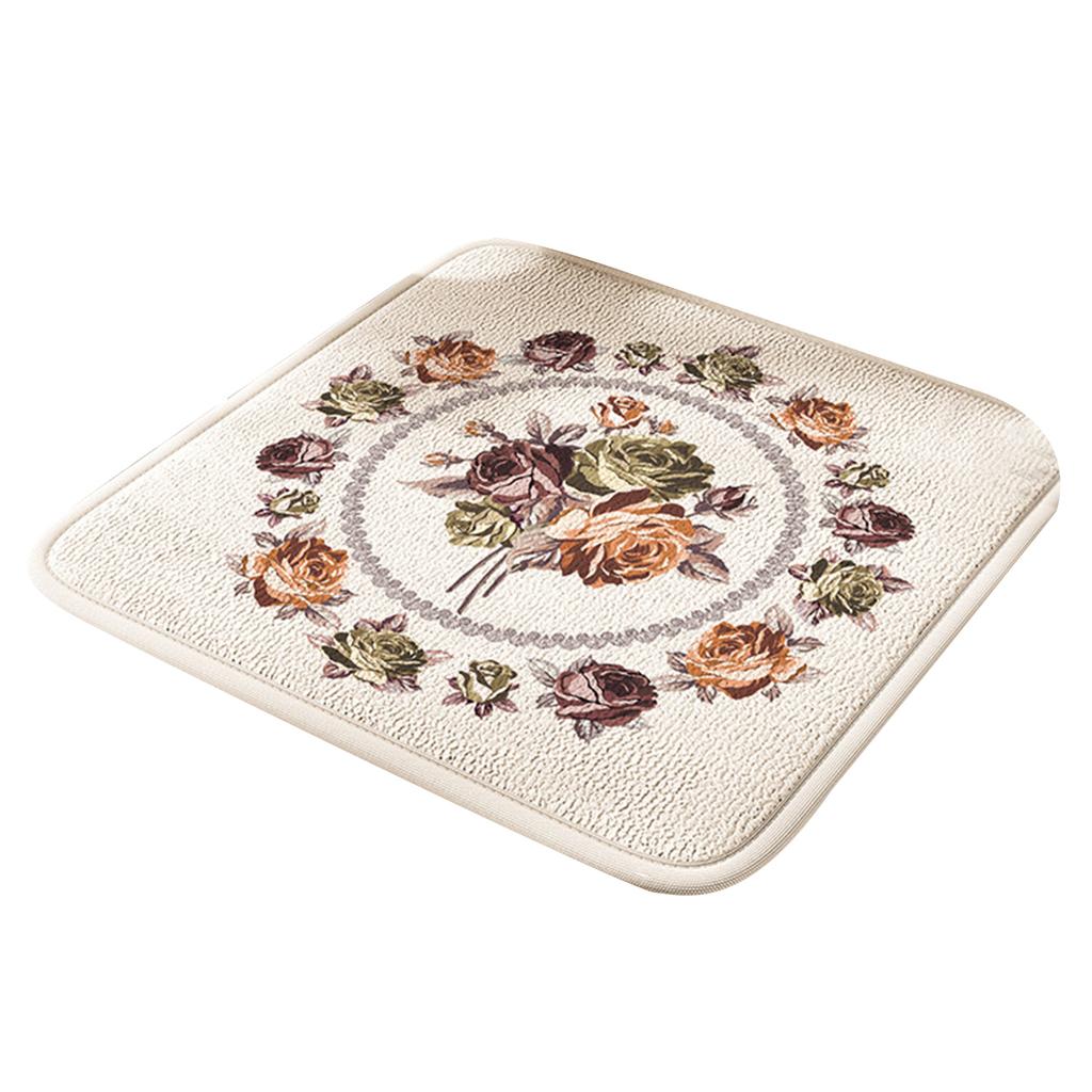 Breathable Memory Foam Chair Cushions Non Slip Flower Pattern Square Seat Pads for Comfort and Softness