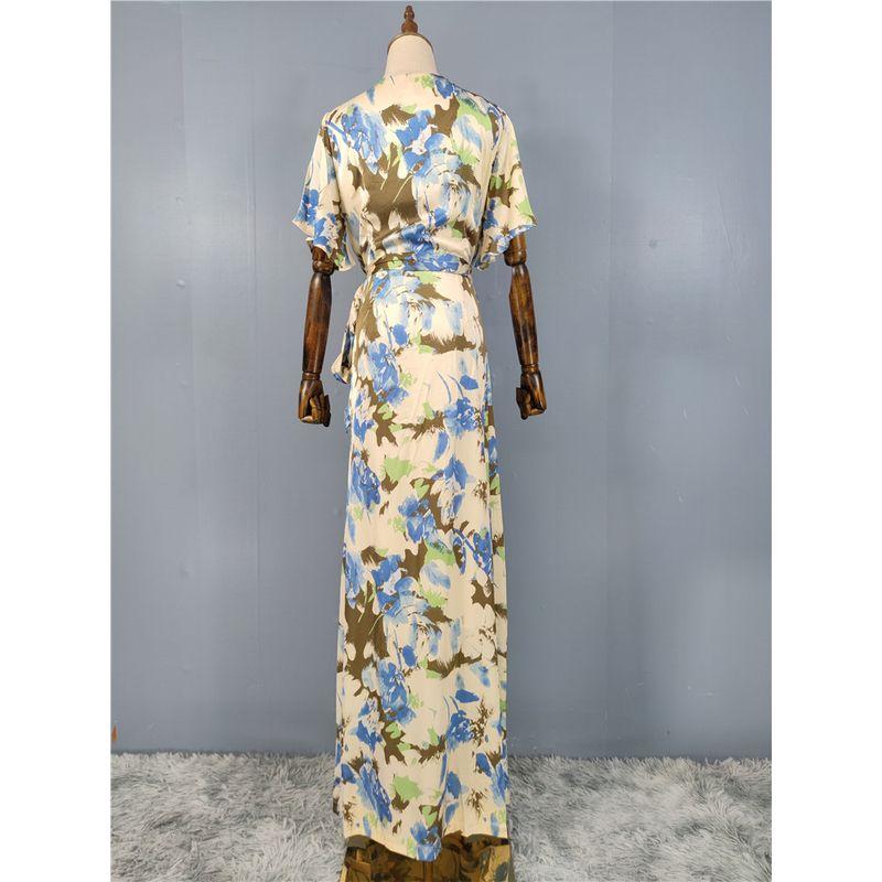 Export Single Smooth Fabric High Quality Tie-Dye One Piece Strap Fashion Elegant Graceful Spring New Arrival Dress