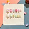 12Pcs Kids Cartoon False Nails - Cute Christmas Themed Pattern, Embossed Press On Nails, Self-adhesive Fake Nails DIY Art