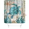 Coastal Marine Shower Curtain: Dolphin, Starfish, Seahorse, Seashell, Sea Turtle - Moisture-Proof, Mildew-Resistant, Waterproof, Beach Bathroom Décor