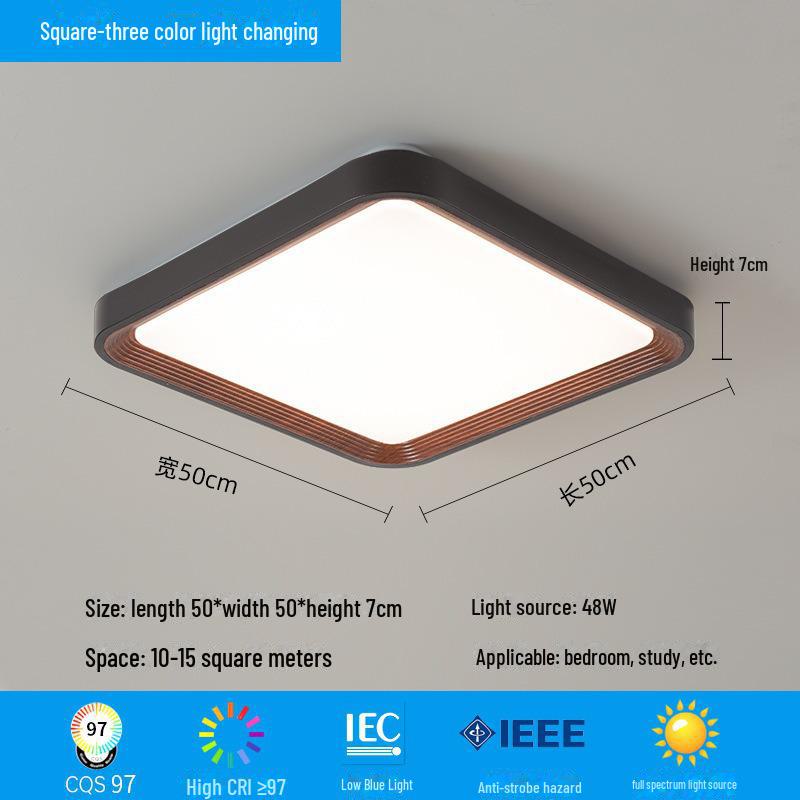 Walnut Wabi-Sabi Ceiling Lamp: Eye-Friendly Full Spectrum Lighting for Living Room, Bedroom, or Study.