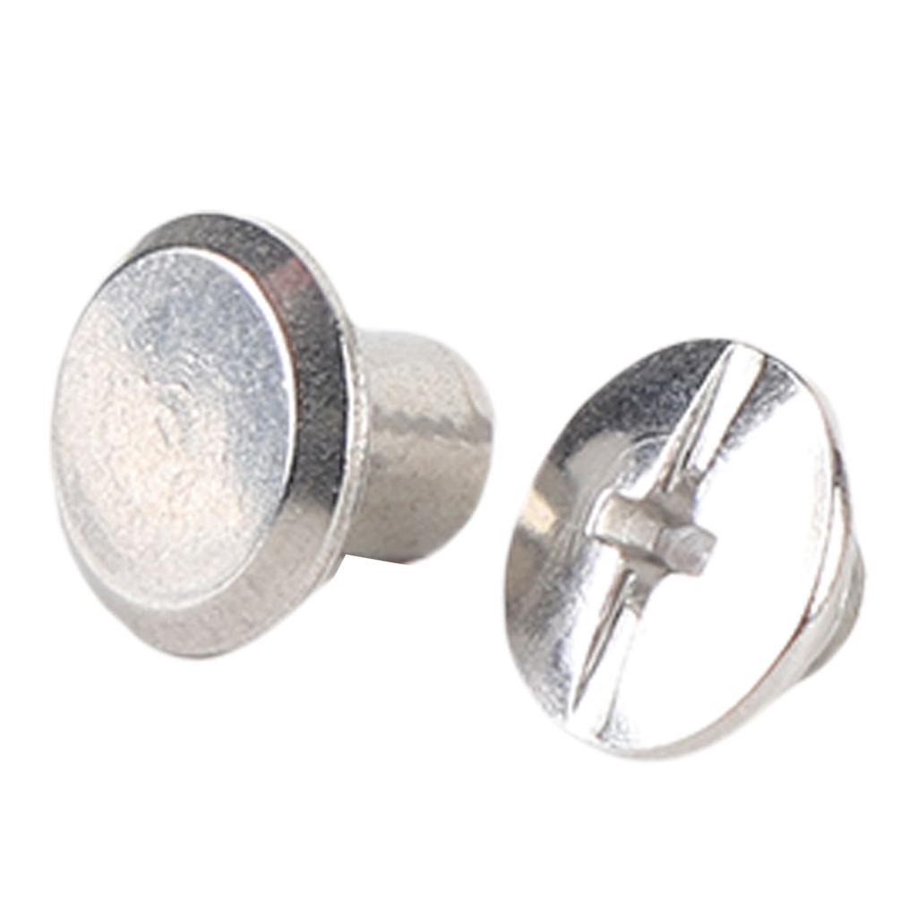 50 Set Flat Round Head Rivet Stainless Steel M4 5x6x9.5mm Binding Post Screws Set for Leatherwork