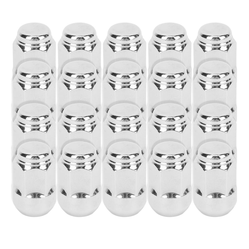 20PCS Lug Nuts Stylish Chrome Finish 12x1.5mm Radius Wheel Accessories Parts for Car Vehicle