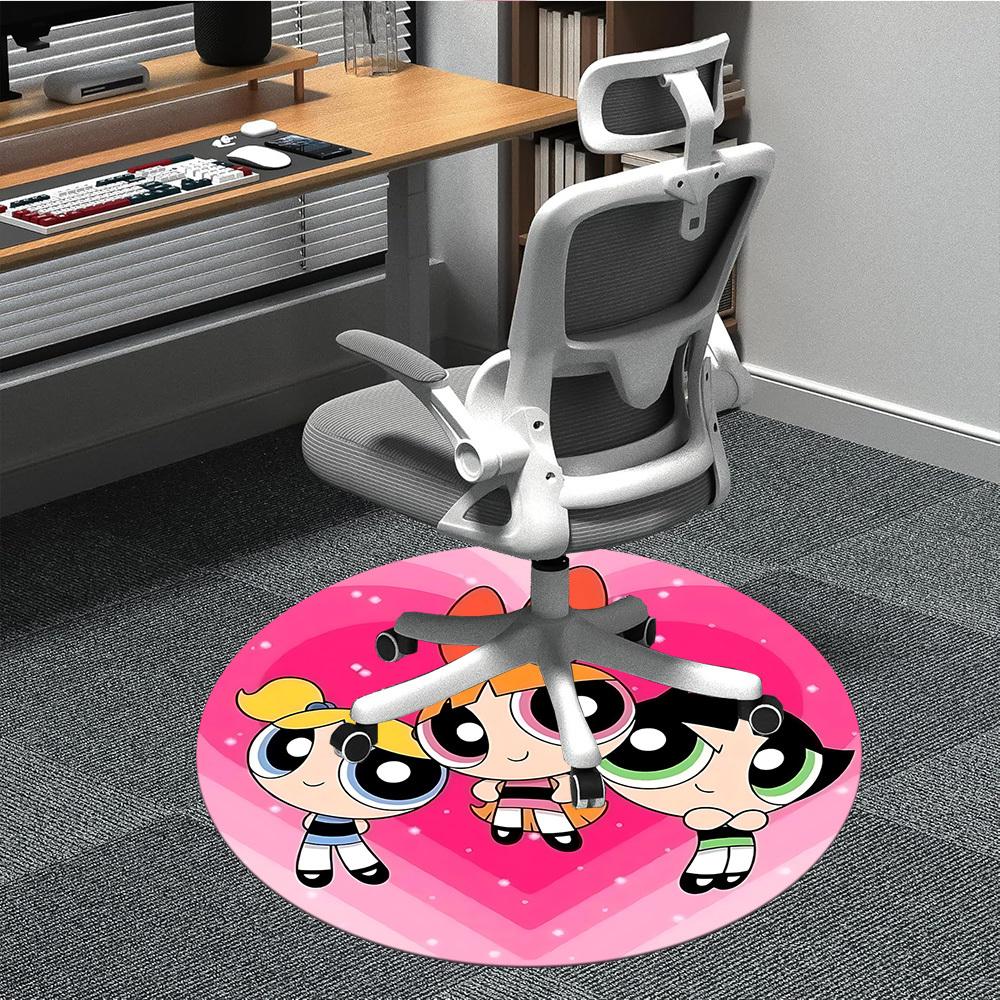 

1pc Powerpuff Girls Chair Carpet for Office Non-Slip, Indoor Non-Slip Washable Carpet, Non-Shedding Mat For Officeyy251030109 80cm by 80cm