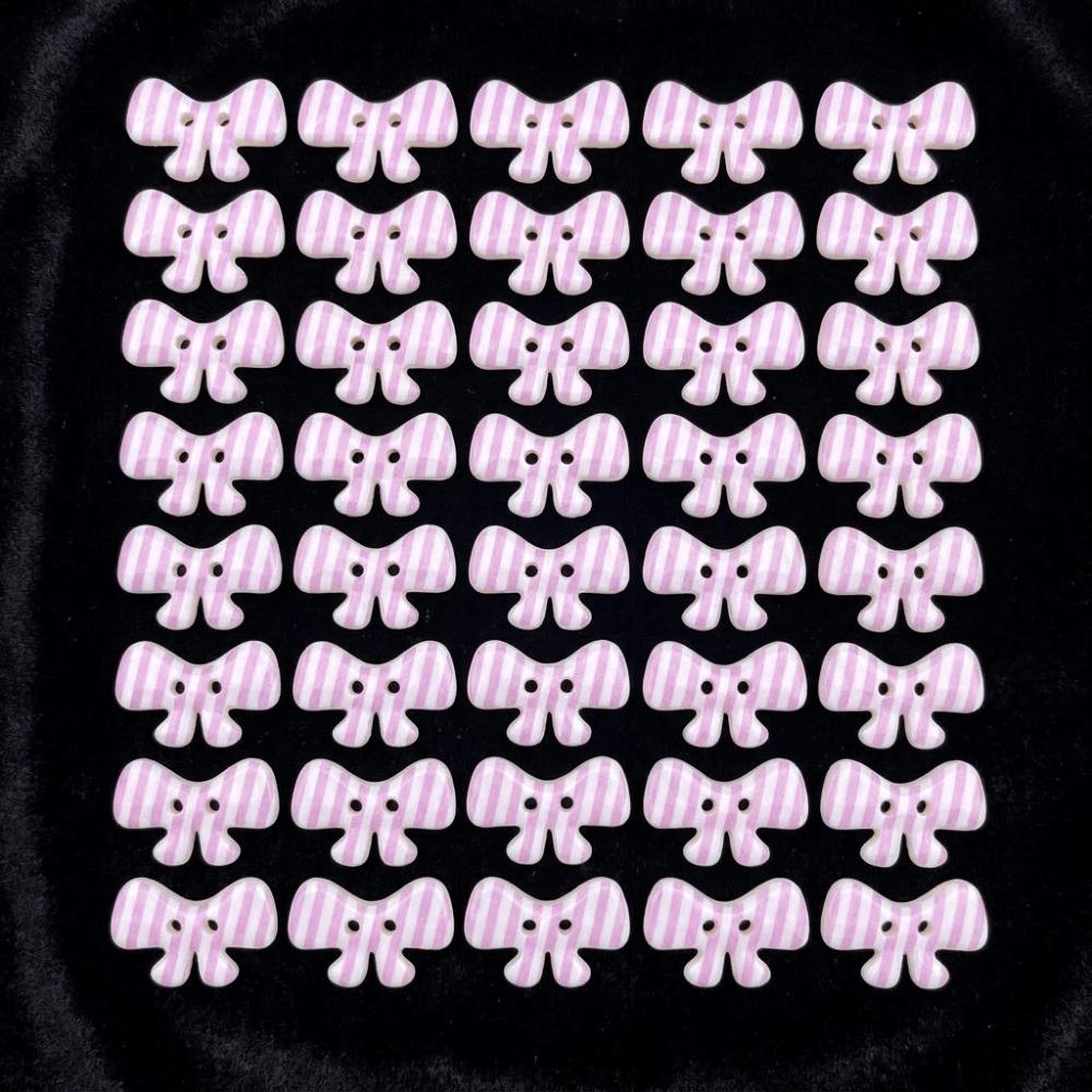 

40pcs DIY Creative Bow Buttons Cute Resin Bowknot Buttons Fashionable Sweet Plaid Stripe Buttons Clothing Coat