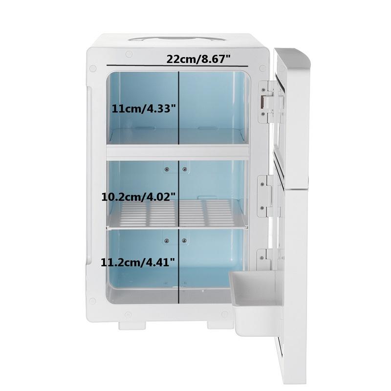 Dual-door Portable Car Refrigerator Temperature Display Freezer Warmer Outdoor DC 20L Mini Fridge Car Home Use for Camping Picnic DC 12V