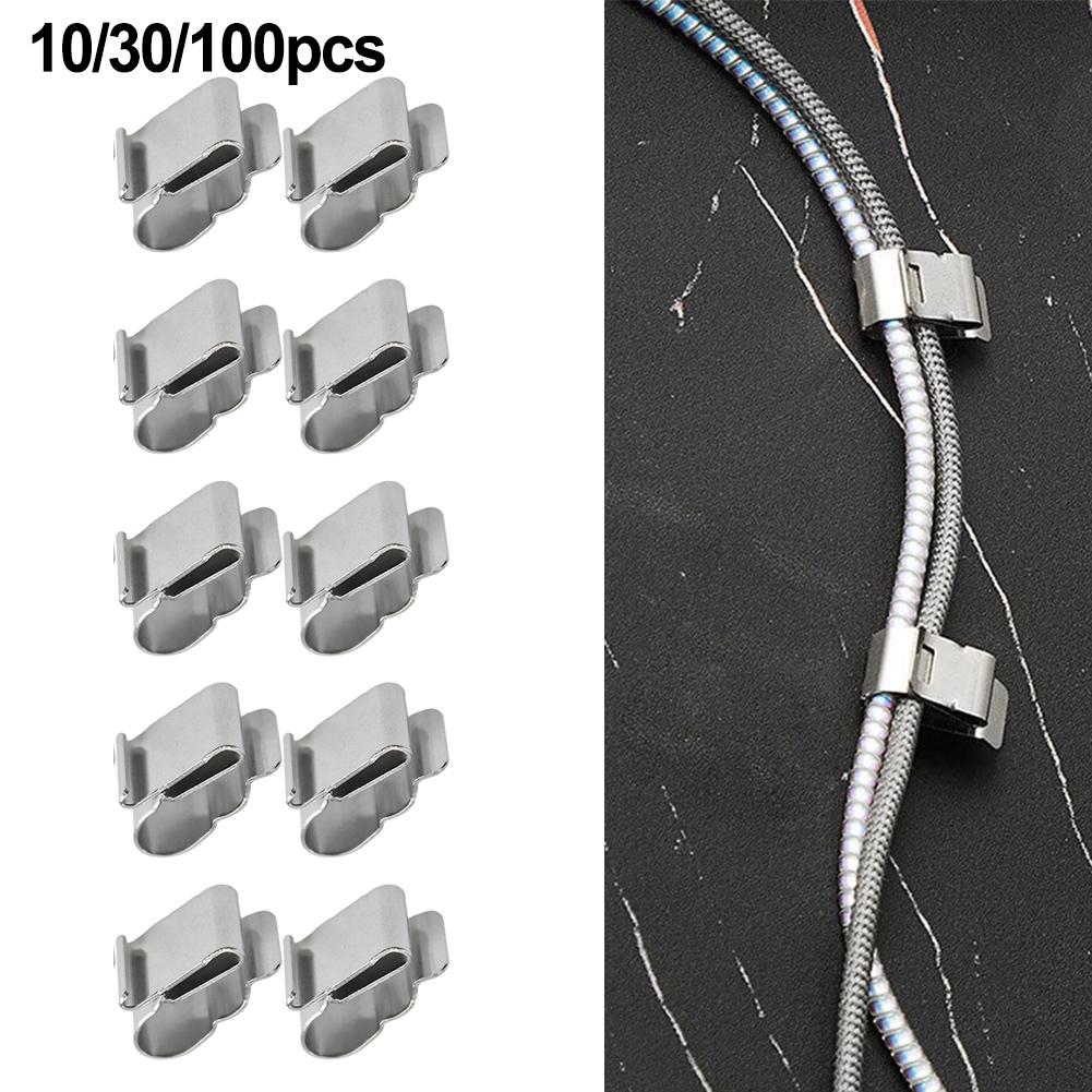 10/30/100Pcs Wire Clips Cable Trailer Photovoltaic Solar Panel Wire Clamps Clip Organizer Stainless Steel Management Harness Rop