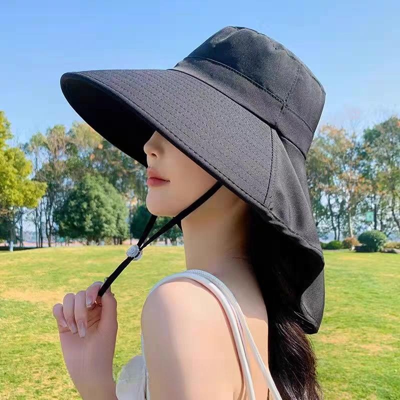 Sun Protection Wide Brim Hat For Women With Breathable Cotton Fabric For Outdoor Hiking Sunshade